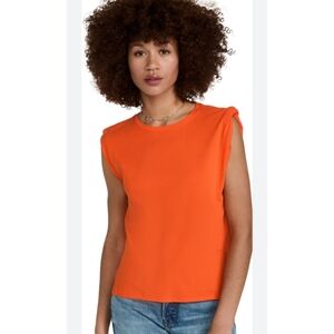 FRAME Rolled Muscle Shirt in Color Orange Crush 🍊